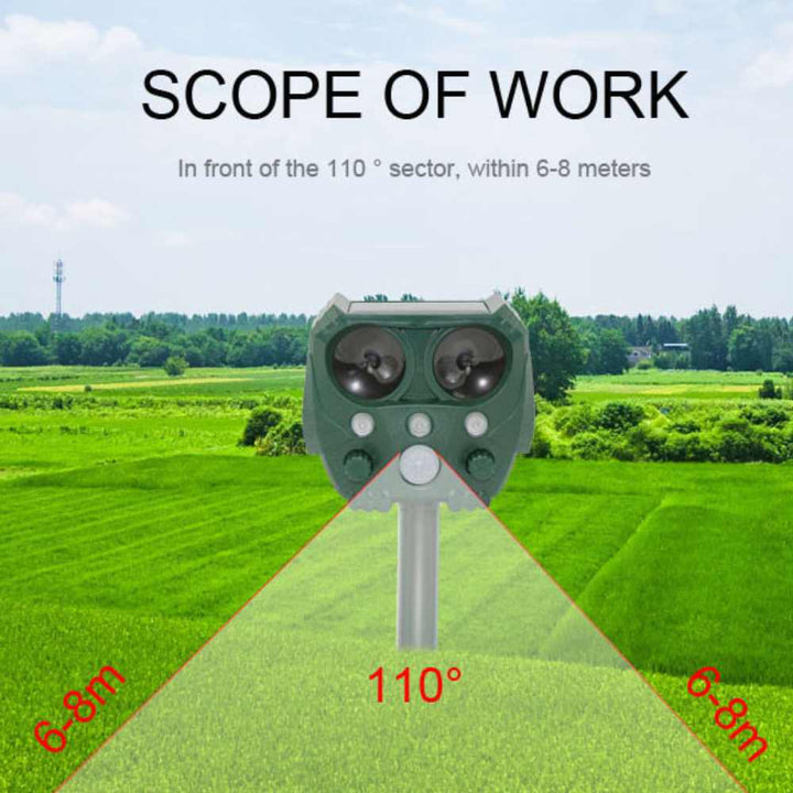 Solar Ultrasonic Pest Repeller for Gardens