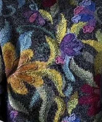 Women's Floral Print Jumper – Knitted Pullover with Patterned Print