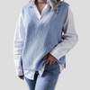 Women’s Blue V-Neck Sleeveless Sweater