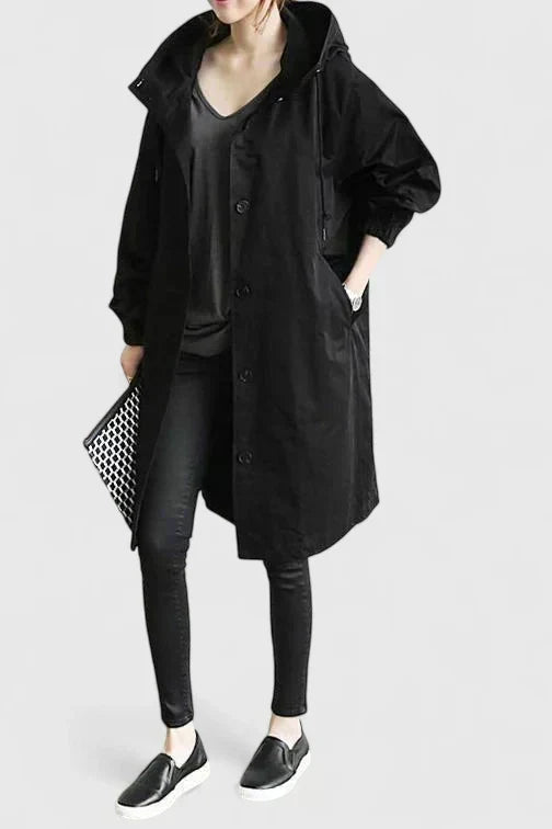 Women's Oversized Hooded Raincoat – Comfortable Jacket