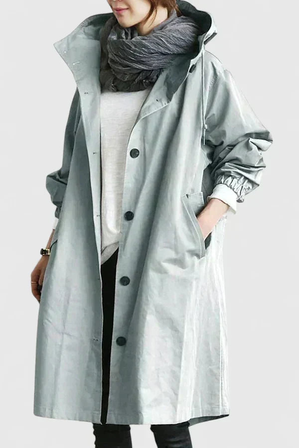 Women's Oversized Hooded Raincoat – Comfortable Jacket