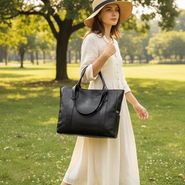 Elegant Retro-Style Leather Shoulder Bag with Smooth Surface