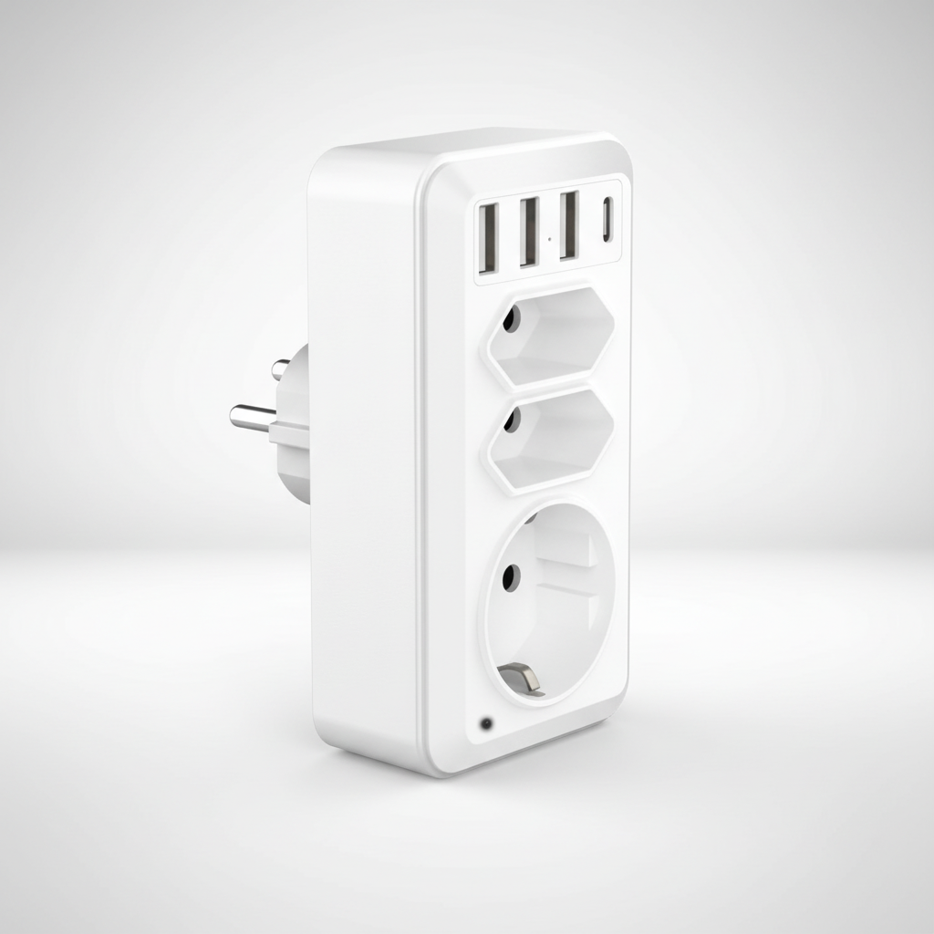 Multi-Socket Adapter with USB Ports – Practical Power for Home and Office