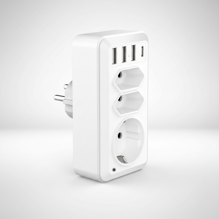 Multi-Socket Adapter with USB Ports – Practical Power for Home and Office