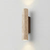 Travertine Vertical Cylinder Wall Lamp – Beige Natural Stone