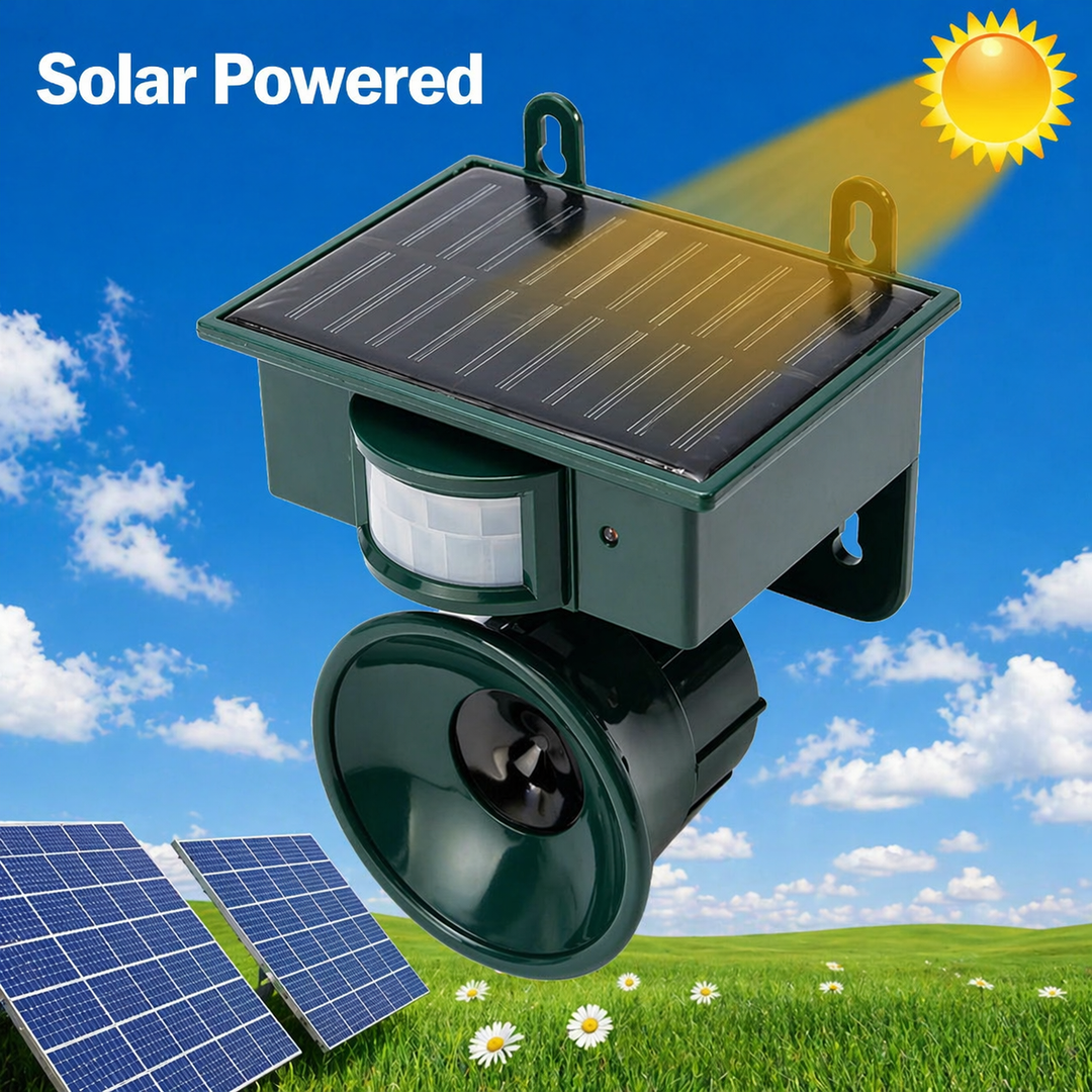 Bird Deterrent Device | Solar-Powered Sensor | Natural Bird of Prey Calls | Birdfend