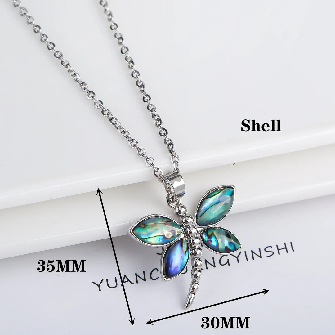 Natural Shell Butterfly Pendant Necklace