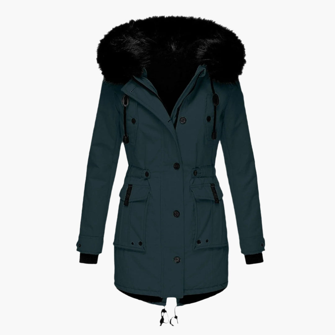 Women's Thick Parka Coat with Hood – Water-Repellent, Casual for Cold Weather