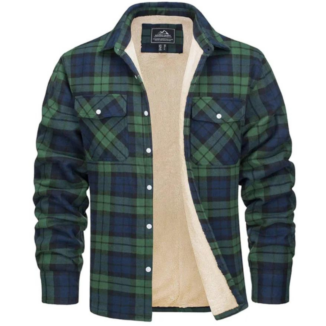 Fleece-lined men's check jacket – Arvid autumn edition