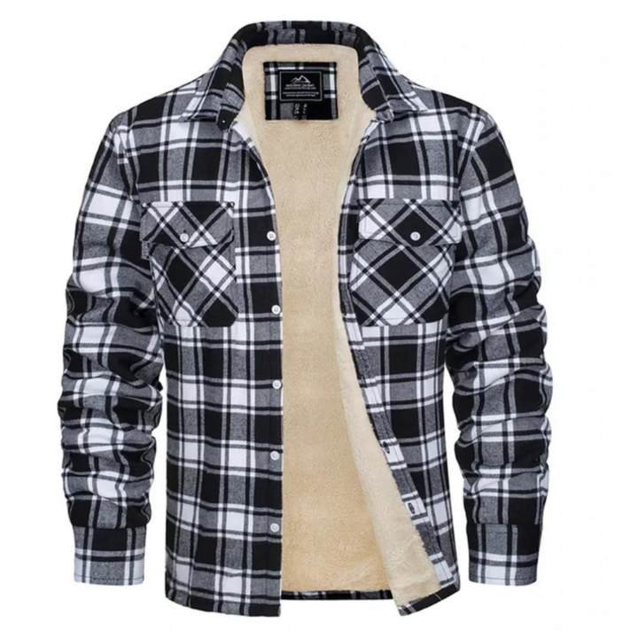 Fleece-lined men's check jacket – Arvid autumn edition