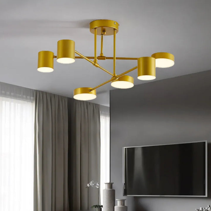 Modern Living Room Ceiling Light 6-Light Adjustable Design