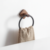 Wall-mounted towel ring wood aluminium - WoodenHalo