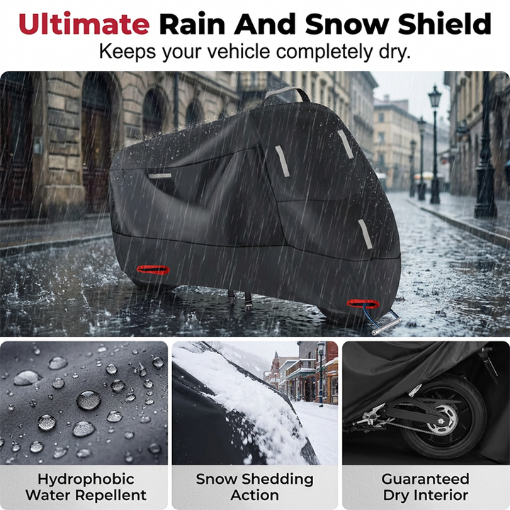 Weatherproof motorcycle cover | Oxford fabric | Reflective stripes & lock holes