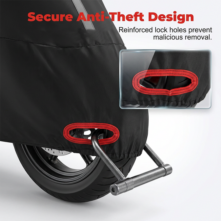 Weatherproof motorcycle cover | Oxford fabric | Reflective stripes & lock holes