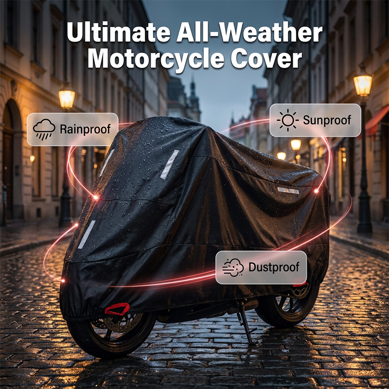 Weatherproof motorcycle cover | Oxford fabric | Reflective stripes & lock holes