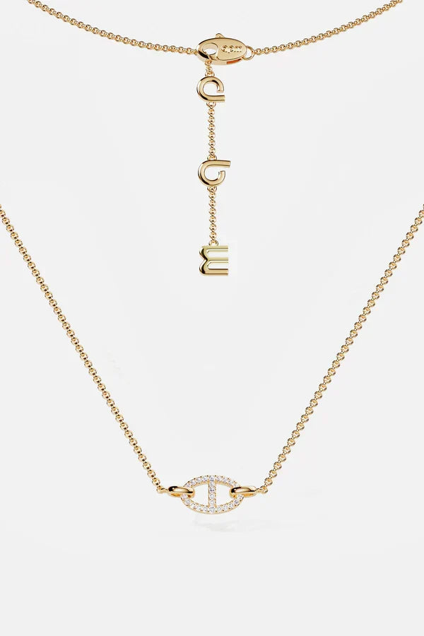 Soft shine white gold necklace with delicate link