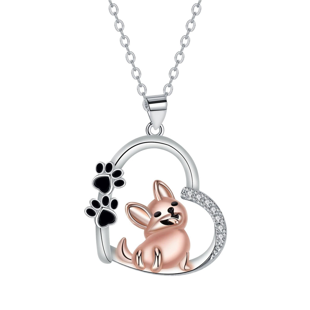 Cute Heart-Shaped Dog Pendant Necklace