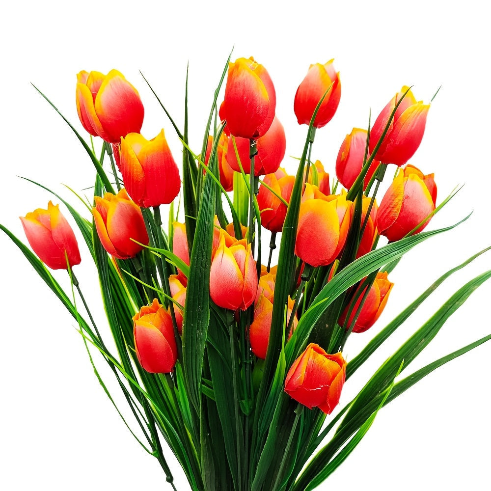 Set of 6 Artificial Tulip Bunches – UV-Resistant and Realistic for Garden and Indoor Decoration