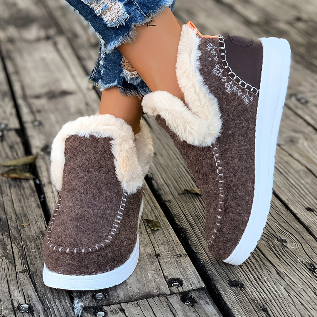 Women's Warm Slippers – Non-Slip, Plush Lining for Home and Winter Use