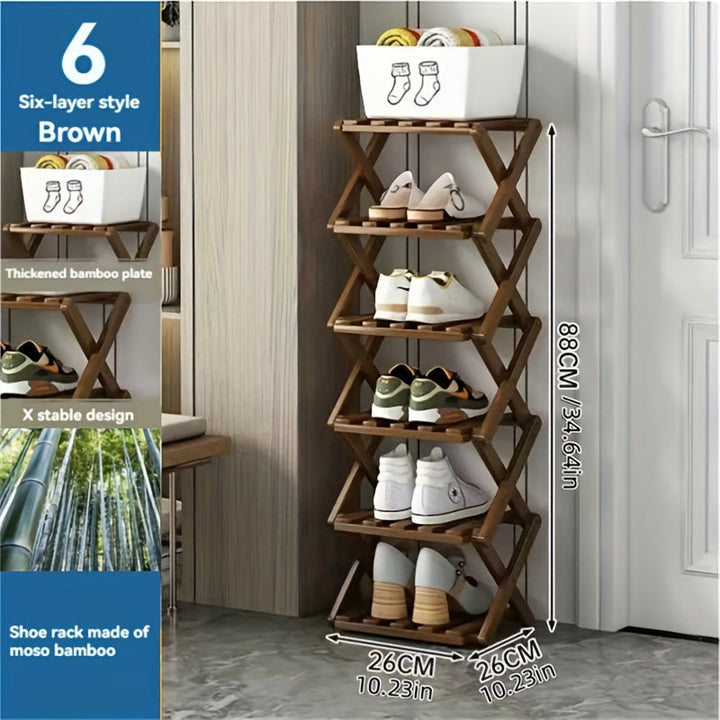 Functional Bamboo Shoe Rack – Compact and Flexible for Small Spaces