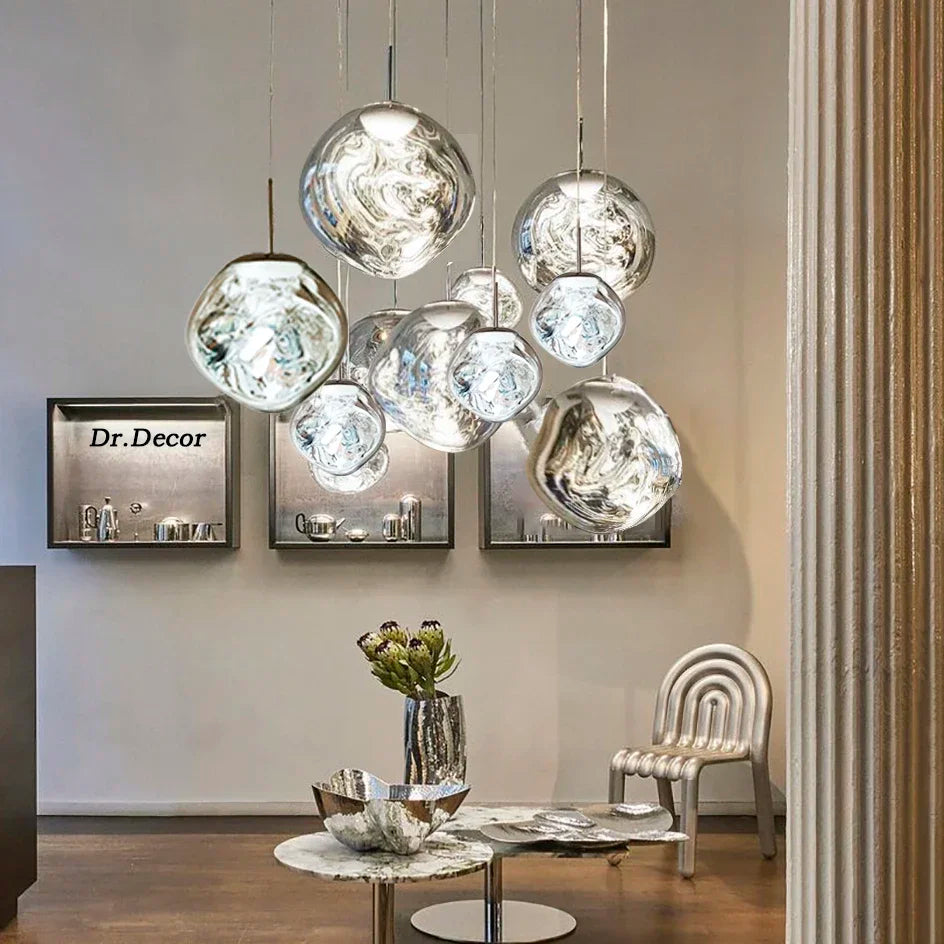 Fjordline Nordic Pendant Lamp with Clear Glass for Kitchens and Living Rooms