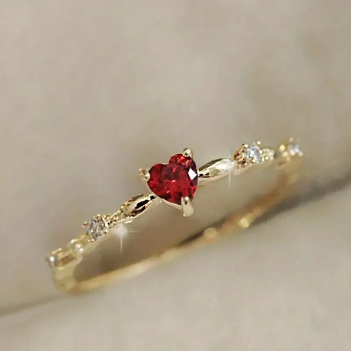 Refined white gold ring with subtle heart shape