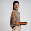 Women's High-Neck Jumper with Bold Contrast Stripes