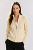 Women's Wool Zip Cardigan – Knitted Cardigan with High Collar