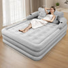 Air Mattress Blow Up Bed with Built-In Electric Pump Backrest and Pillows for 2 People