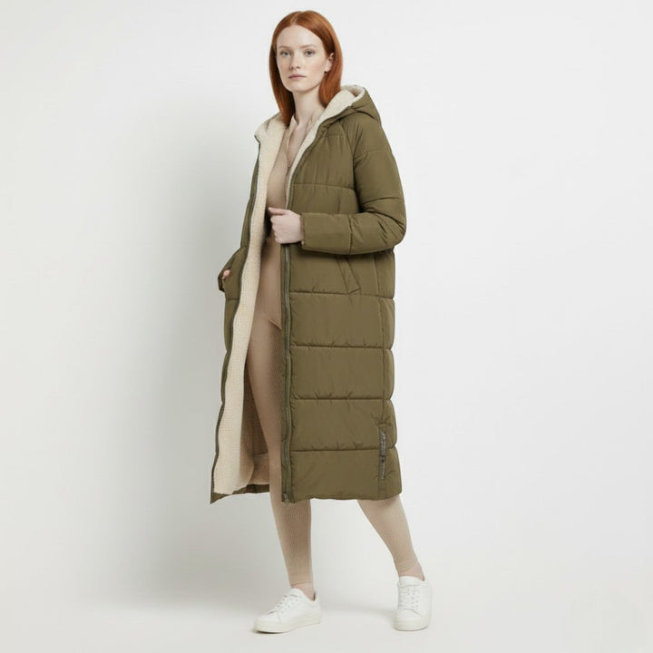 Women's Reversible Winter Coat, Wearable on Both Sides