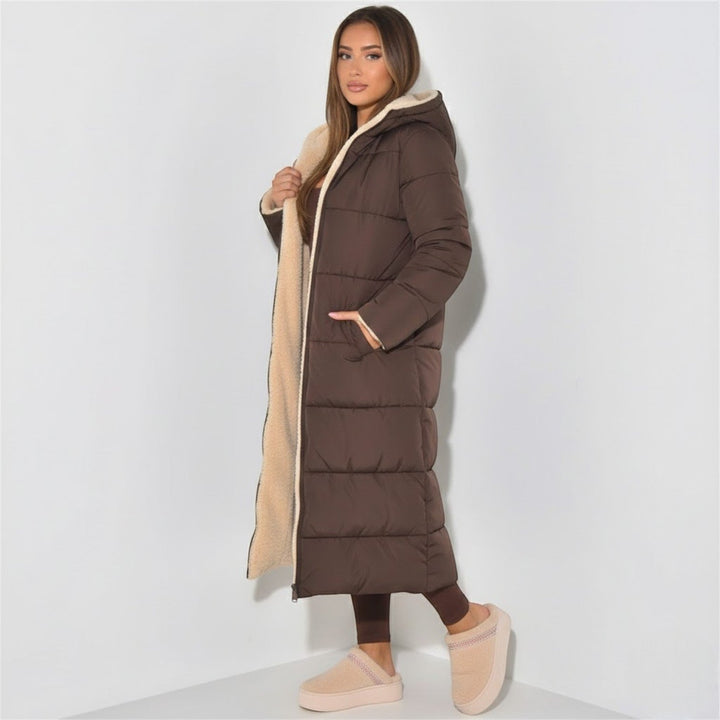 Women's Reversible Winter Coat, Wearable on Both Sides