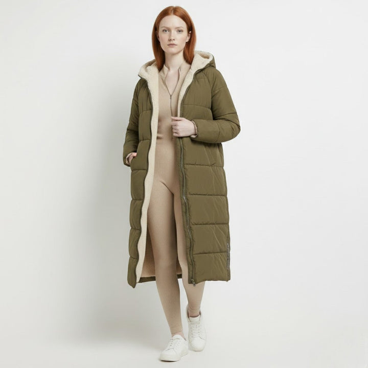 Women's Reversible Winter Coat, Wearable on Both Sides