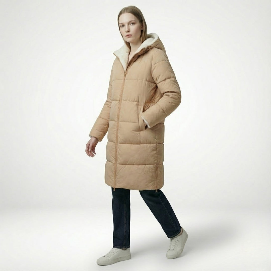 Women's Reversible Winter Coat, Wearable on Both Sides