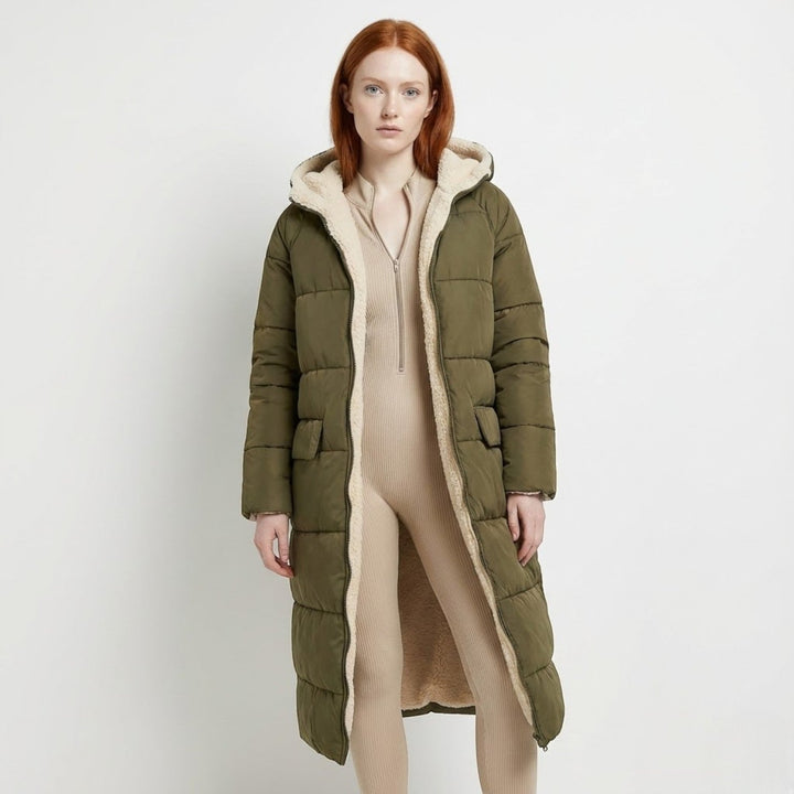 Women's Reversible Winter Coat, Wearable on Both Sides