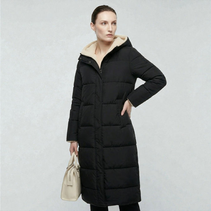 Women's Reversible Winter Coat, Wearable on Both Sides