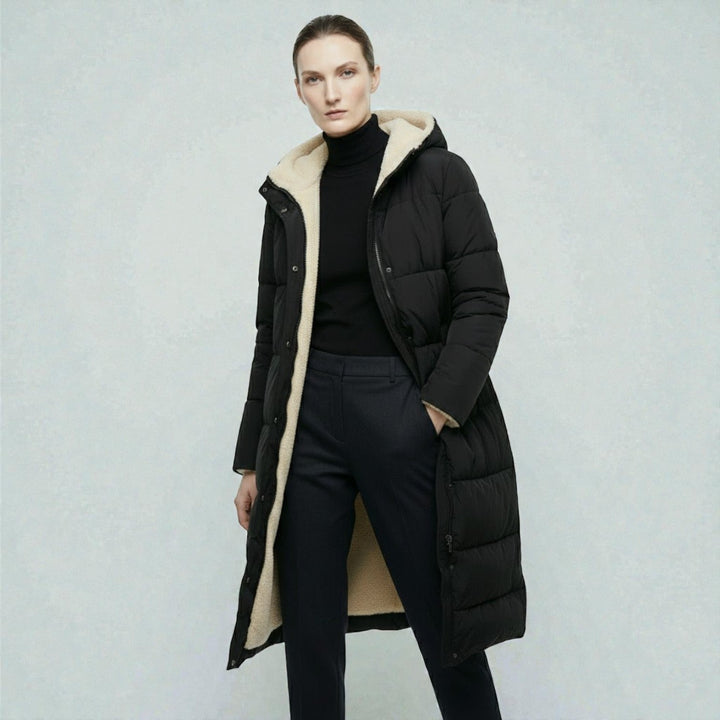 Women's Reversible Winter Coat, Wearable on Both Sides