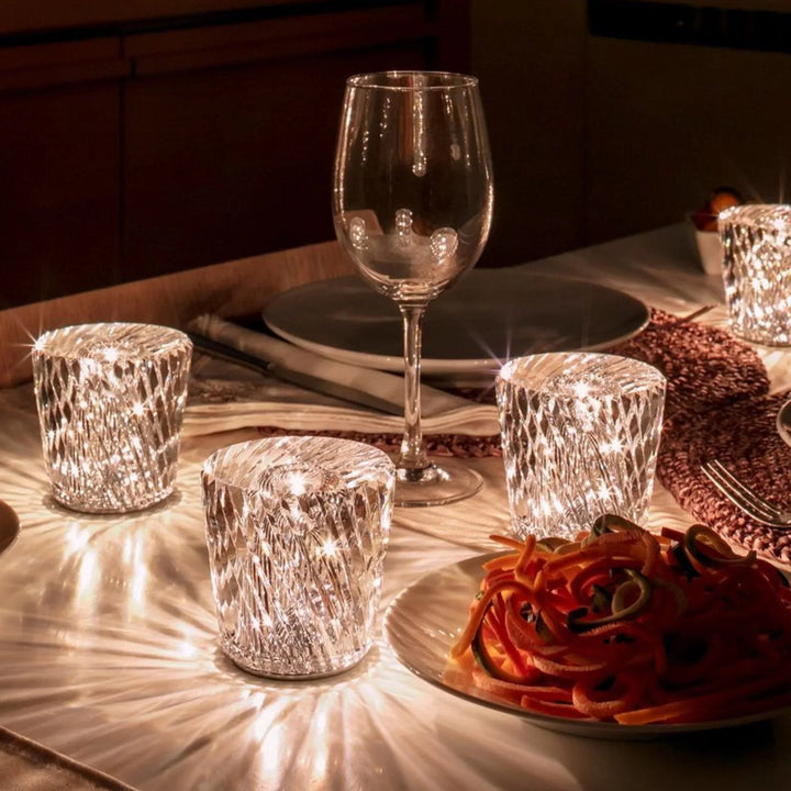 Rechargeable Crystal Table Lamp with Diamond Design – Luxury Edition