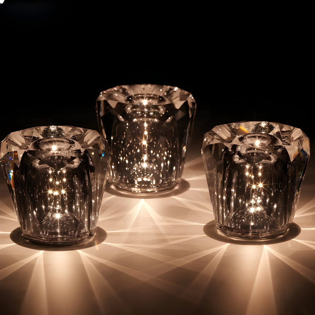 Rechargeable Crystal Table Lamp with Diamond Design – Luxury Edition