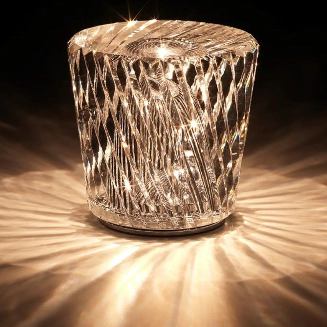 Rechargeable Crystal Table Lamp with Diamond Design – Luxury Edition