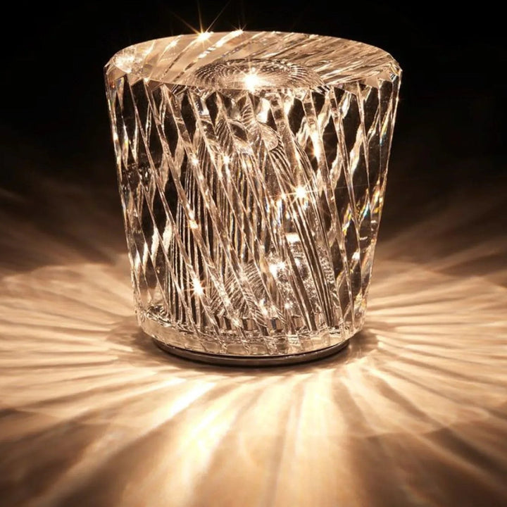Rechargeable Crystal Table Lamp with Diamond Design – Luxury Edition