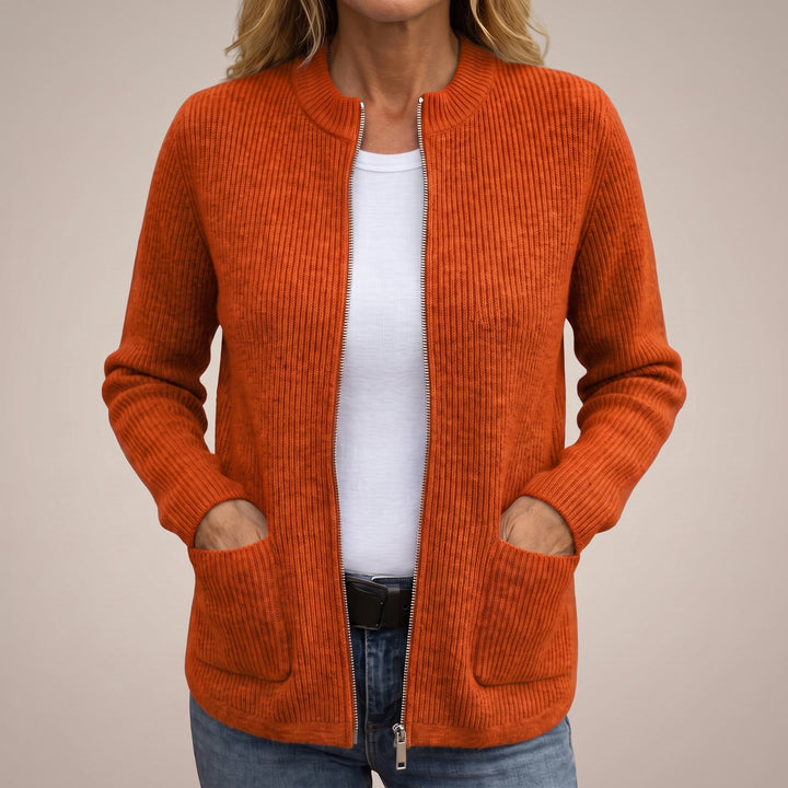 Cosy zip-up cardigan with deep front pockets