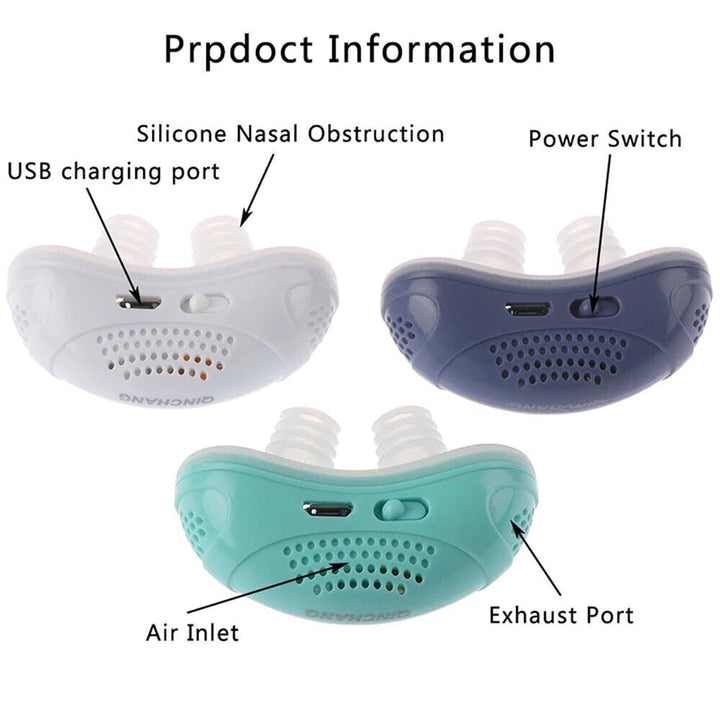 Anti Snoring Device Solution Rechargeable Portable Silicone Nasal