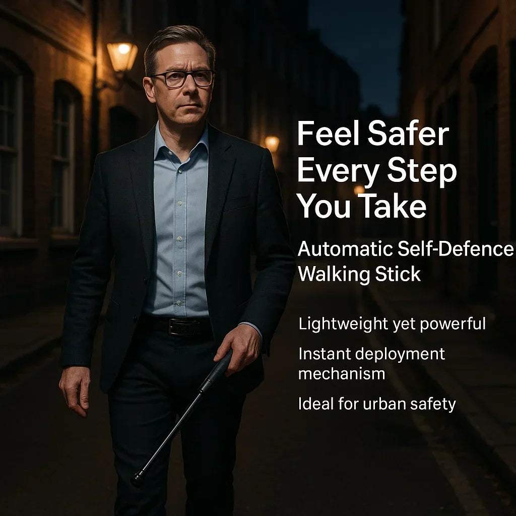 Automatic Self-Defence Walking Stick for Hiking and Urban Safety