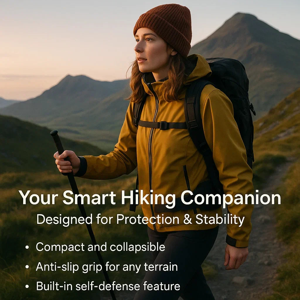 Automatic Self-Defence Walking Stick for Hiking and Urban Safety
