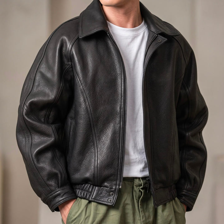 Men's Leather Jacket for In-Between Seasons