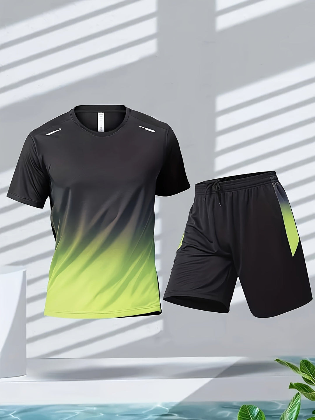 Men's Breathable Sports Set with T-Shirt and Shorts - PowerMove