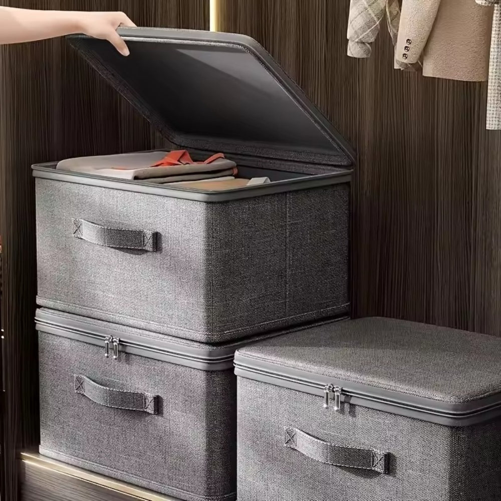 Storage Box with Fabric Lid | Foldable and Compact | Faltiva