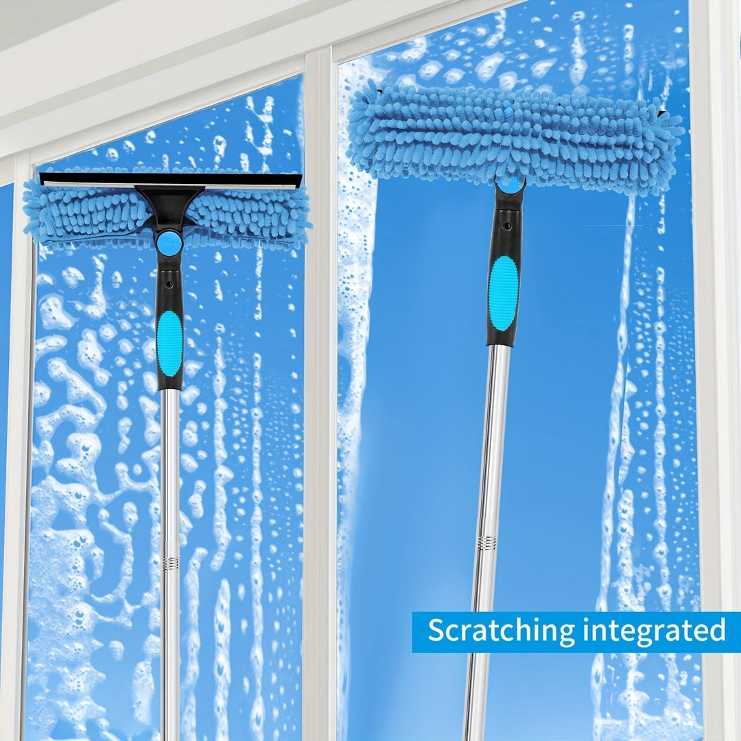 Crystal Clear Window Cleaner – 2-in-1 Professional Window and Glass Cleaning System with Telescopic Handle