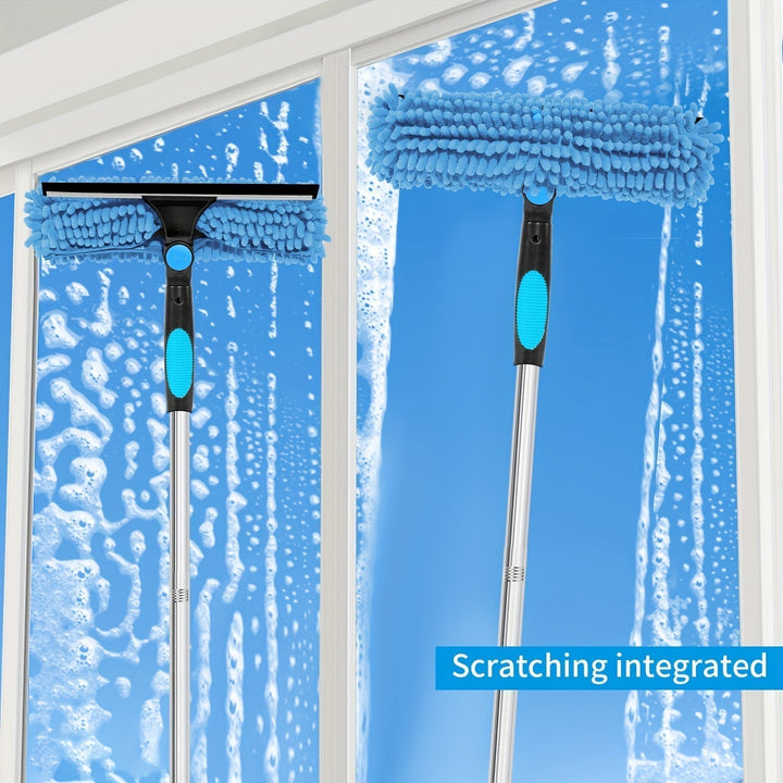 Crystal Clear Window Cleaner – 2-in-1 Professional Window and Glass Cleaning System with Telescopic Handle