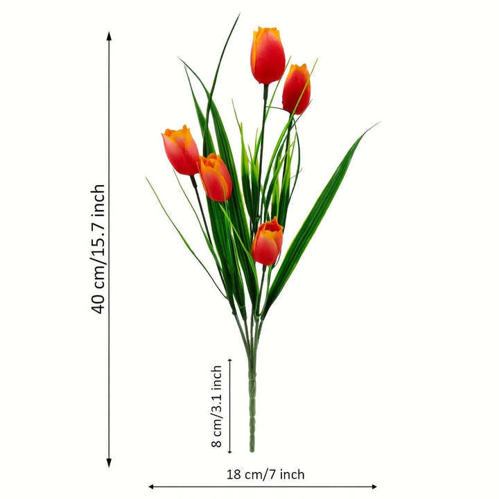 Set of 6 Artificial Tulip Bunches – UV-Resistant and Realistic for Garden and Indoor Decoration